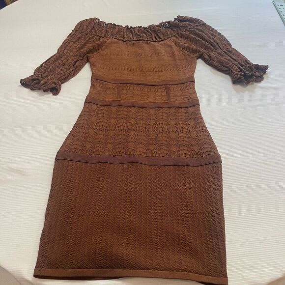 NWT Catherine Malandrino Brown Dress Size P Small New - Picture 7 of 7